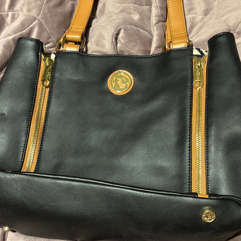 Spartina 449 Black and Tan Shoulder Bag